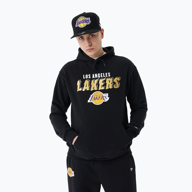 Pánska mikina New Era Team Script OS Hoody Los Angeles Lakers black