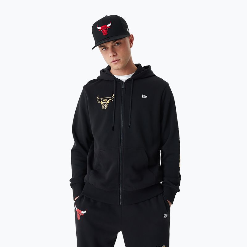 Pánska mikina New Era Team Script FZ Hoody Chicago Bulls black