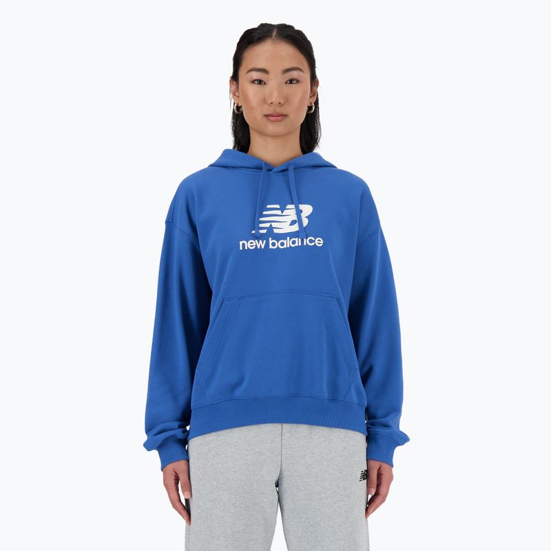 Dámska mikina New Balance French Terry Stacked Logo Hoodie blueagat