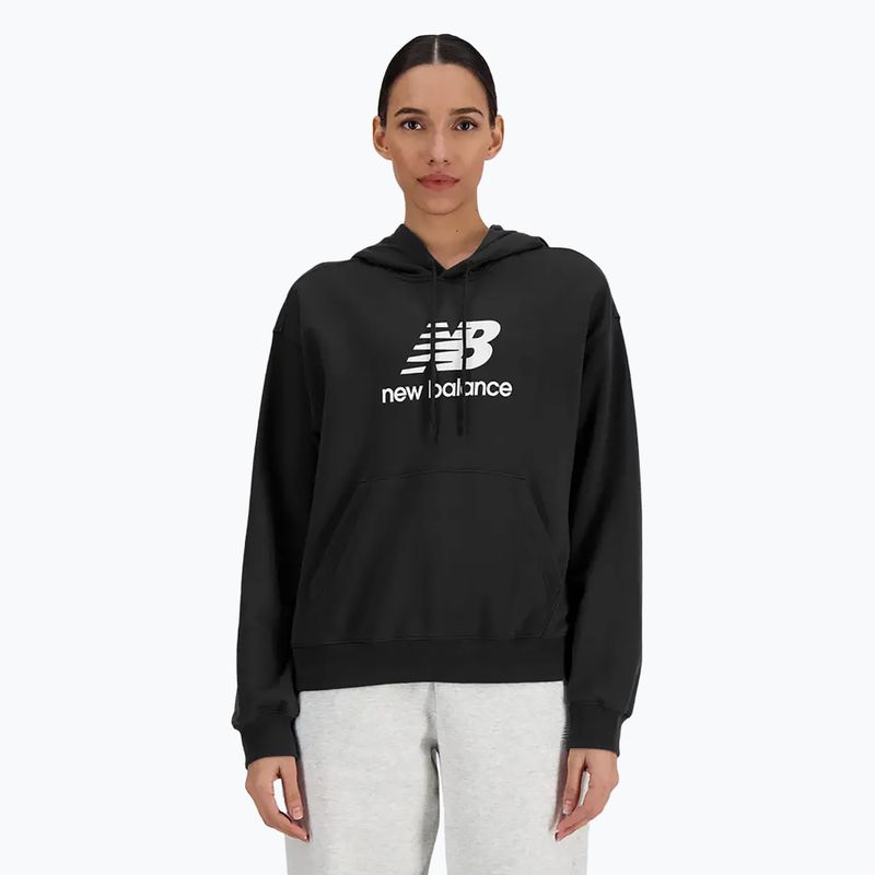 Dámska mikina New Balance French Terry Stacked Logo Hoodie black