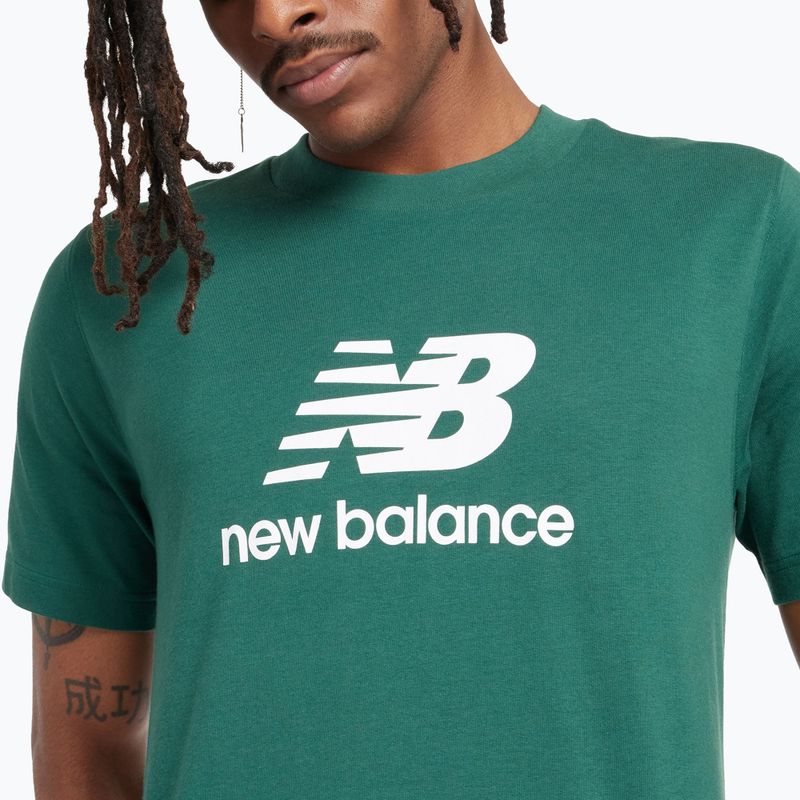Pánske tričko New Balance Stacked Logo night watch green 4