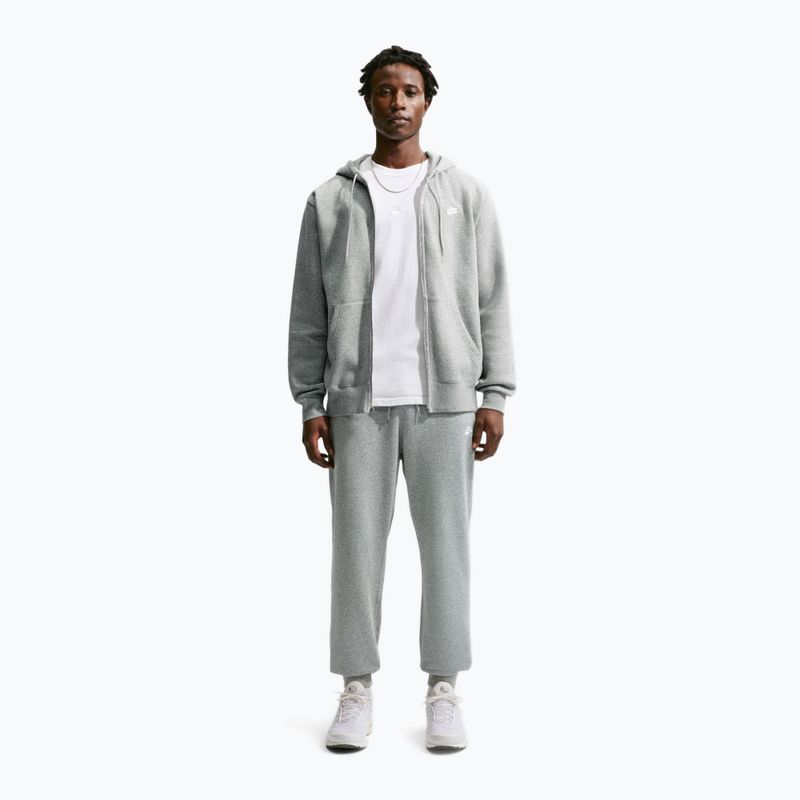 Pánske nohavice Nike Club French Terry Joggers dark grey heather/light smoke grey/white 2