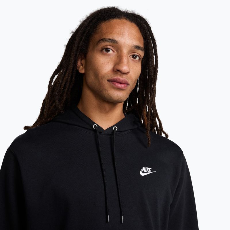 Pánska mikina Nike Club French Terry Pullover Hoodie black/black/white 4