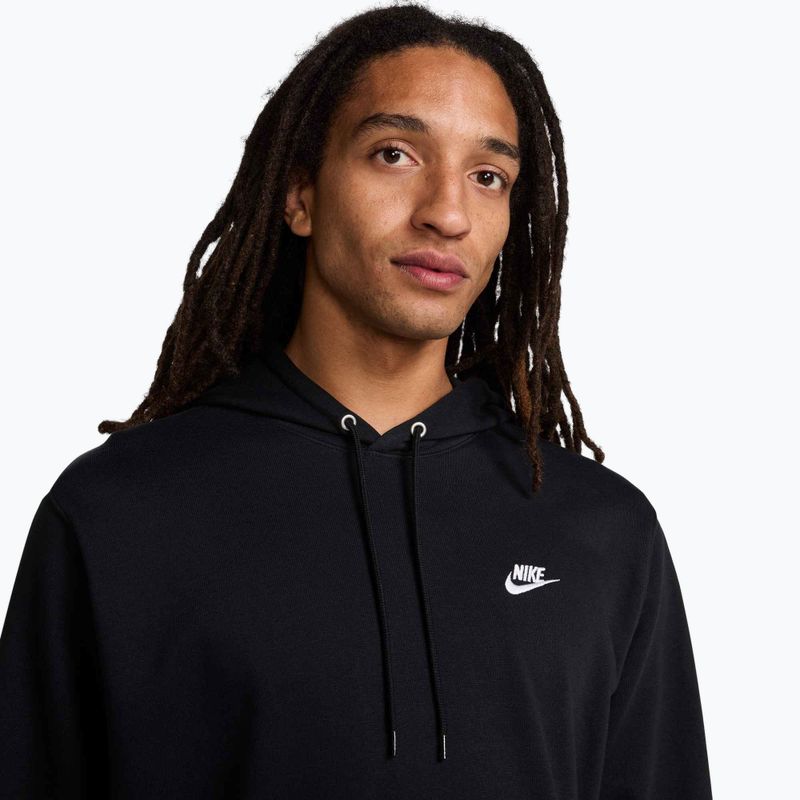 Pánska mikina Nike Club French Terry Pullover Hoodie black/black/white 4