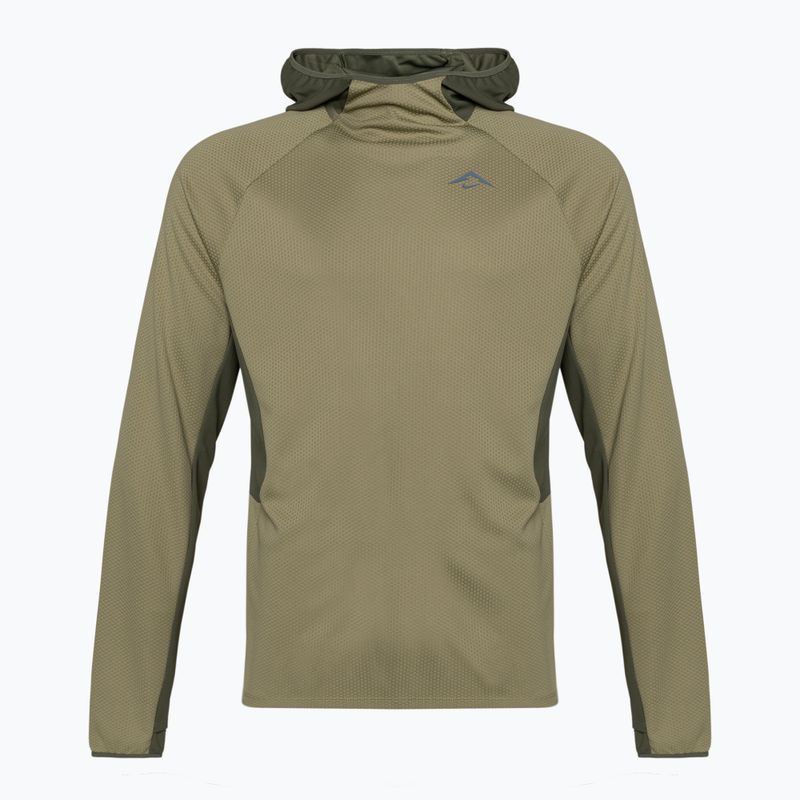 Pánska mikina na behanie Nike Trail Dri-Fit UV LS Hoodie neutral olive/medium olive/lilac bloom running longsleeve