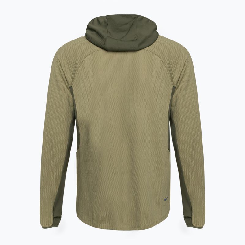 Pánska mikina na behanie Nike Trail Dri-Fit UV LS Hoodie neutral olive/medium olive/lilac bloom running longsleeve 2