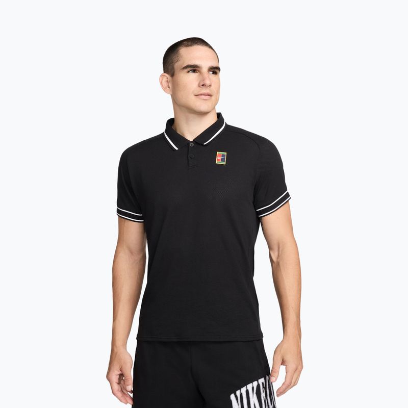 Pánske tenisové tričko Nike Court Heritage Polo black/white
