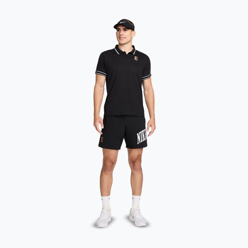 Pánske tenisové tričko Nike Court Heritage Polo black/white 2