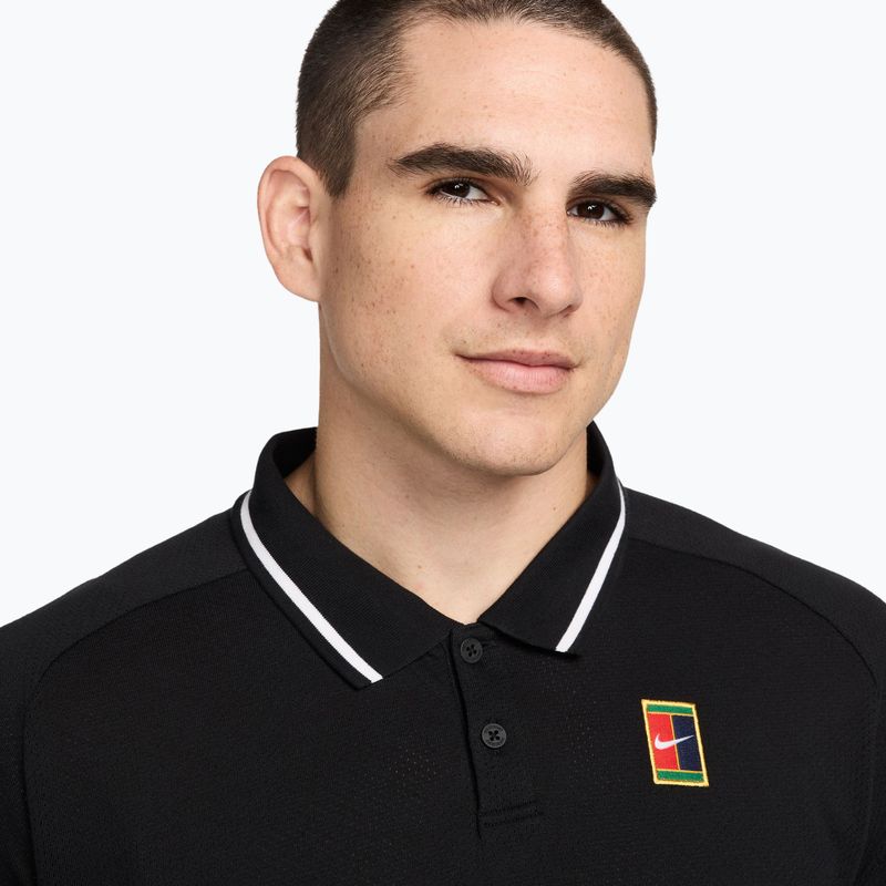 Pánske tenisové tričko Nike Court Heritage Polo black/white 4