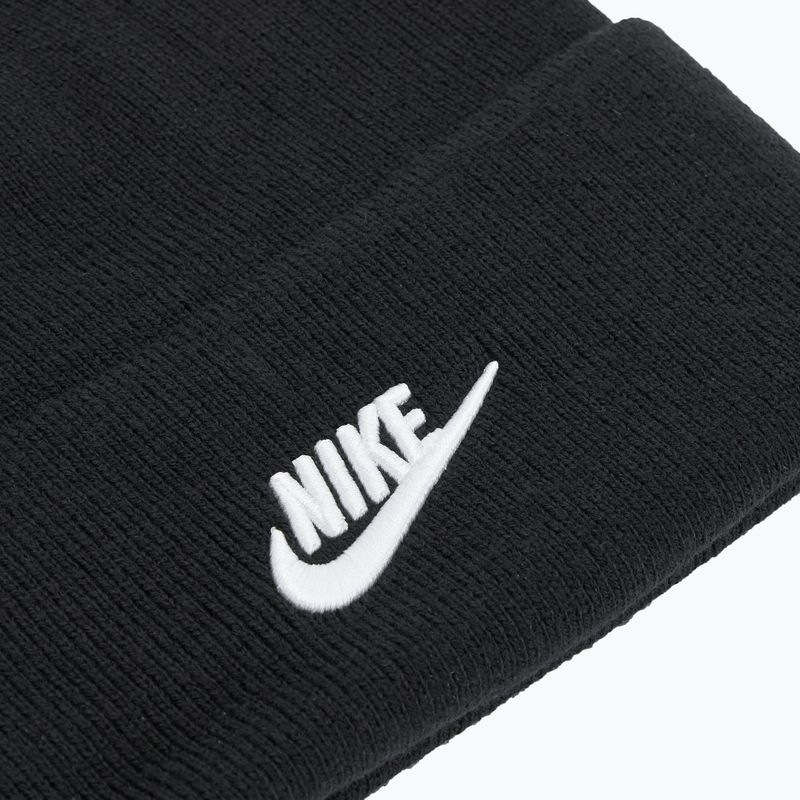 Detská zimná čiapka Nike Peak čierna/biela 3