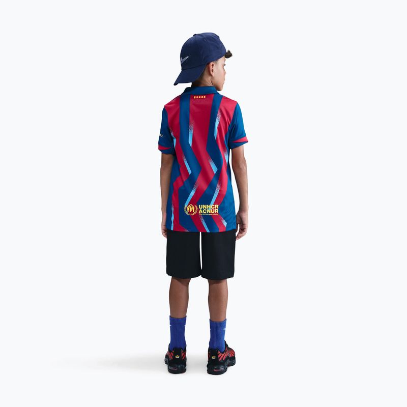 Detský futbalový dres Nike FC Barcelona 2025/26 Stadium Fourth gym blue/gym blue/salsa red/opti yellow 3