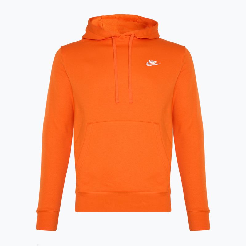 Pánska mikina Nike Sportswear Club Fleece Hoodie safety orange/ safety orange/ white