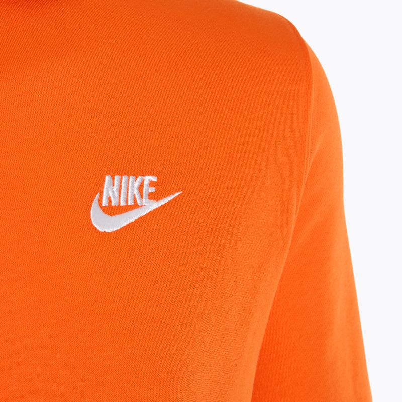 Pánska mikina Nike Sportswear Club Fleece Hoodie safety orange/ safety orange/ white 3