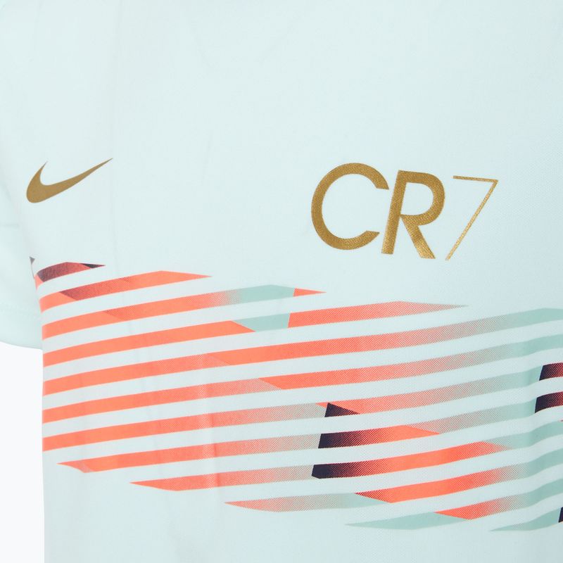 Detské futbalové tričko Nike CR7 Academy Dri-FIT sotva zelené/modré prázdne/kovovo zlaté 3