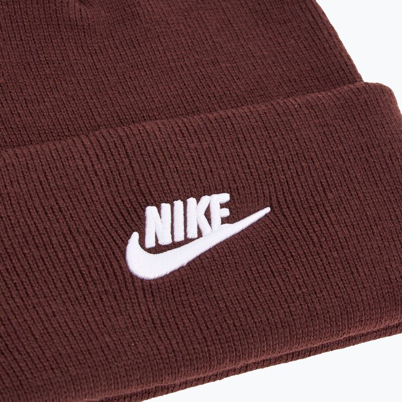 Detská zimná čiapka Nike Peak burgundy crush/white 3