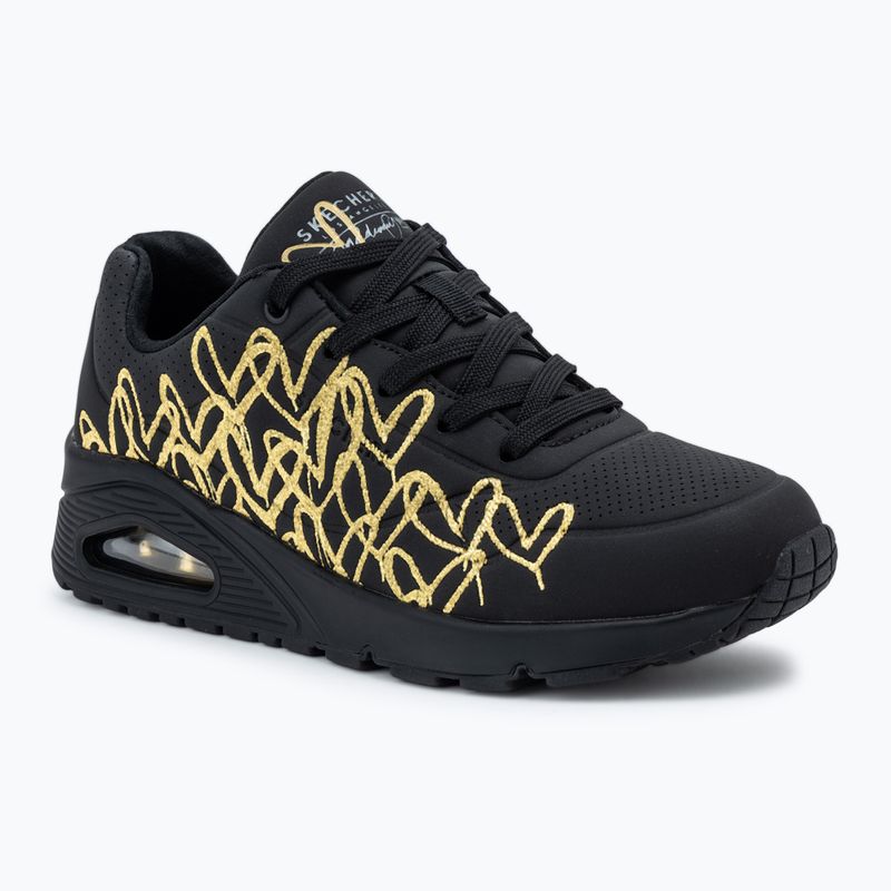 Dámska obuv SKECHERS JGoldcrown Uno Golden Heart black/multicolor metallic