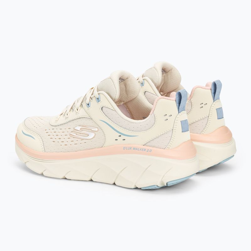 Dámske topánky SKECHERS D'Lux Walker 2.0 Daisy Doll beige/mesh/pink/blue 3