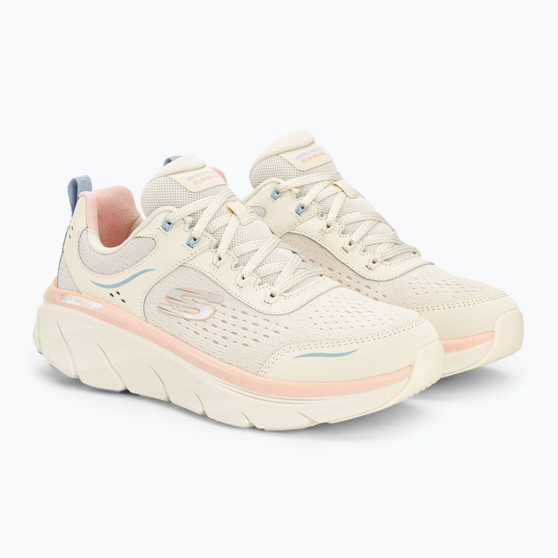 Dámske topánky SKECHERS D'Lux Walker 2.0 Daisy Doll beige/mesh/pink/blue 4