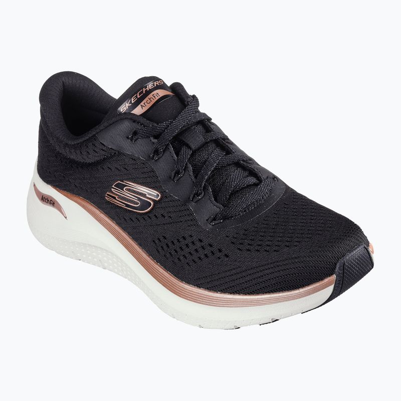 Dámske topánky SKECHERS Arch Fit 2.0 Glow The Distance black/rose gold