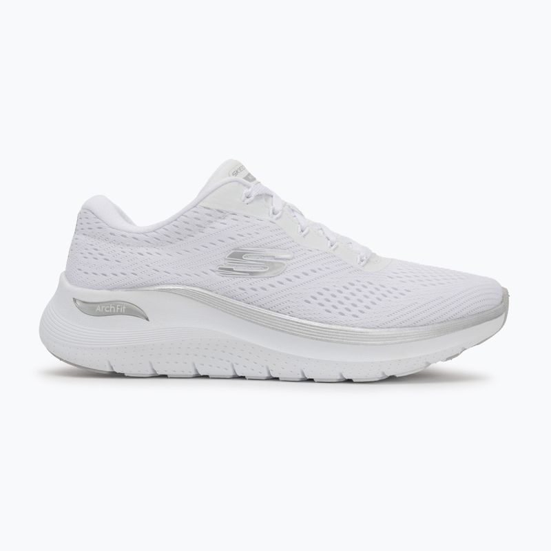 Dámske topánky SKECHERS Arch Fit 2.0 Glow The Distance white/silver 2