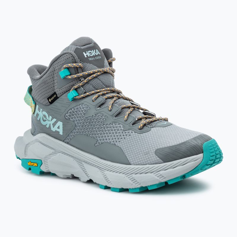 Pánska turistická obuv HOKA Trail Code GTX galactic grey/electric aqua