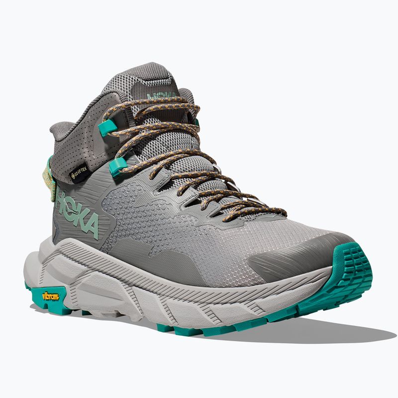 Pánska turistická obuv HOKA Trail Code GTX galactic grey/electric aqua 8