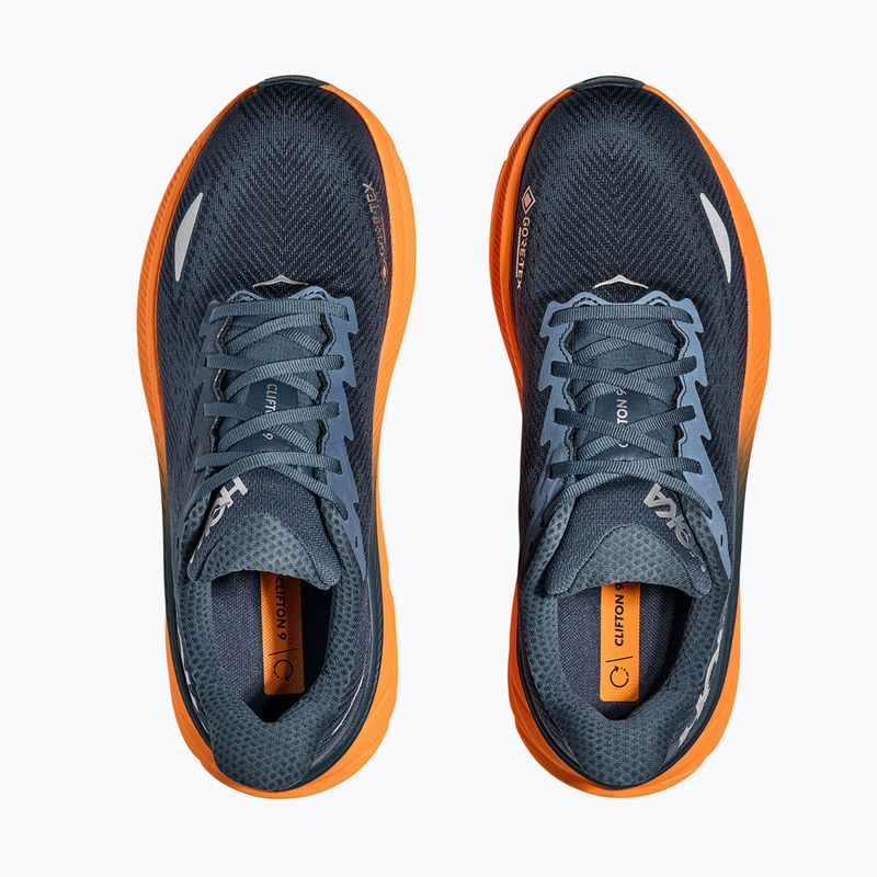 Pánska bežecká obuv HOKA 9 GTX stormy skies/orange zest 8