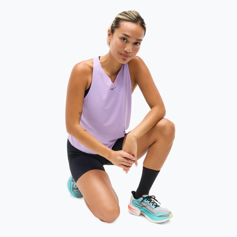 Dámske bežecké tričko HOKA Race Day Singlet aster flower 4