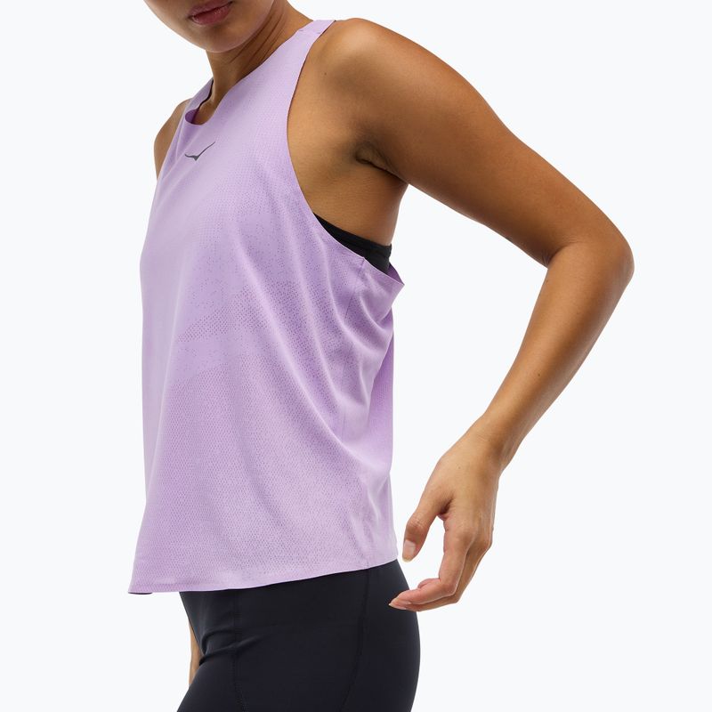 Dámske bežecké tričko HOKA Race Day Singlet aster flower 6