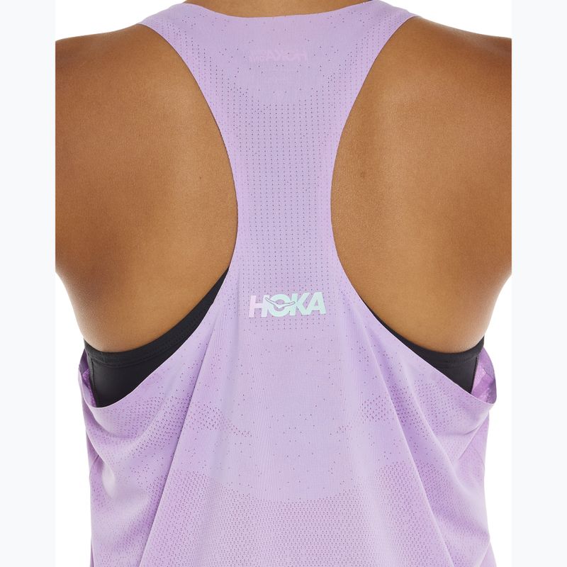 Dámske bežecké tričko HOKA Race Day Singlet aster flower 8