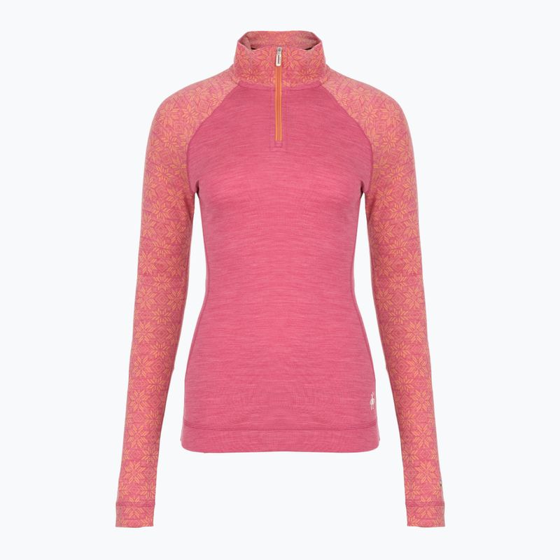 Dámska termo mikina Smartwool Classic Thermal Merino Base Layer 1/4 Zip Boxed garden pink digi snow 3