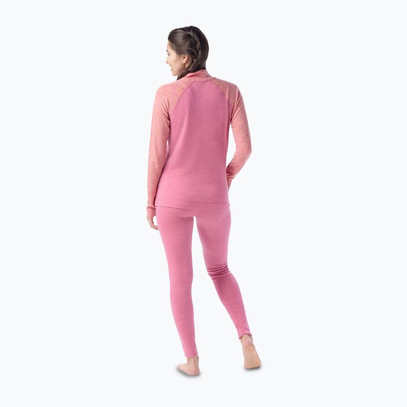 Dámska termo mikina Smartwool Classic Thermal Merino Base Layer 1/4 Zip Boxed garden pink digi snow 2