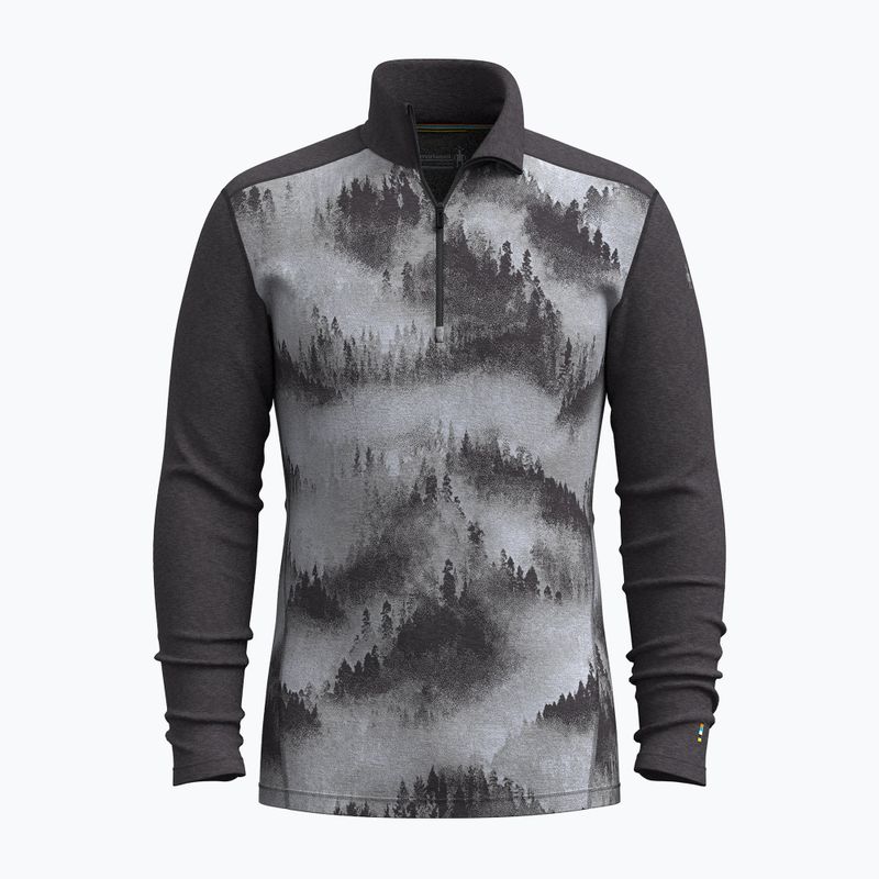 Pánska termo mikina Smartwool Classic Thermal Merino Base Layer 1/4 Zip Boxed charcoal foggy pines 3