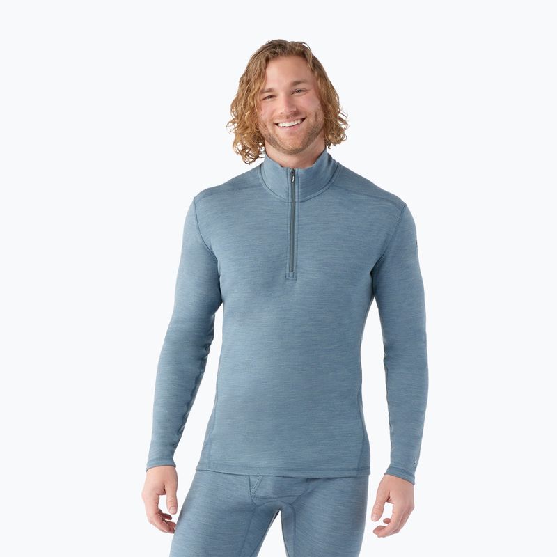 Pánska termo mikina Smartwool Classic Thermal Merino Base Layer 1/4 Zip Boxed pewter blue h