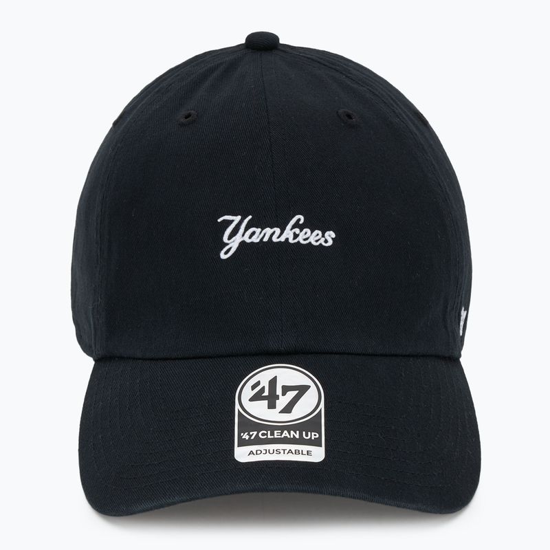 47 Značka MLB New York Yankees Base Runner Script CLEAN UP čiapka čierna 2