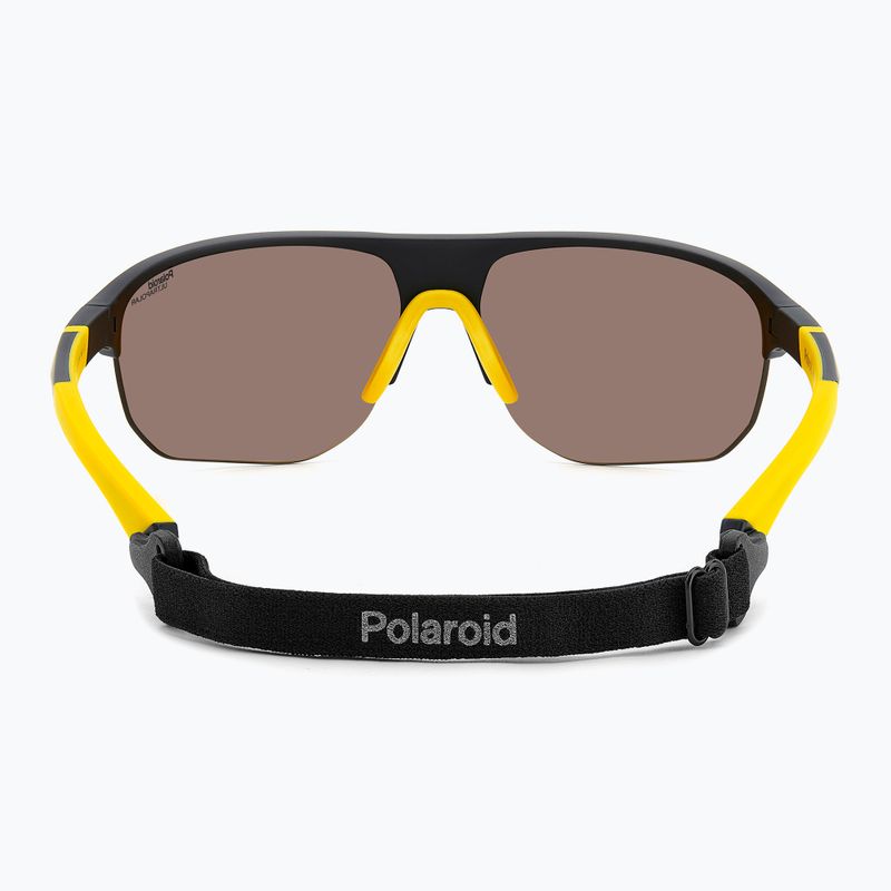 Pánske slnečné okuliare Polaroid PLD 7059/S matné čierno-žlto-zlaté polarizačné okuliare s vysokým kontrastom 4