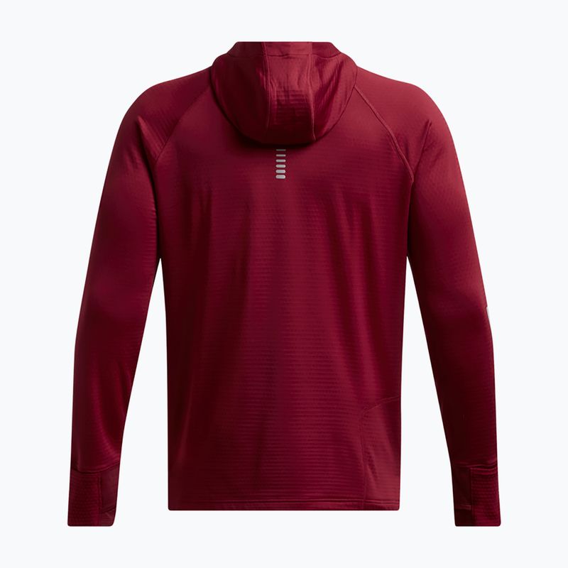 Pánska bežecká mikina Under Armour Launch Elite CW Balaclava Hoody kardinal/reflexná 6