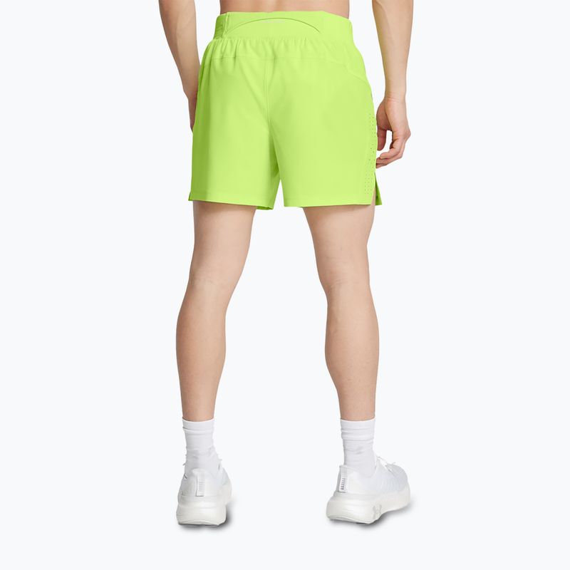 Pánske šortky na behanie Under Armour Launch Elite 5" morph green/morph green/reflective 3