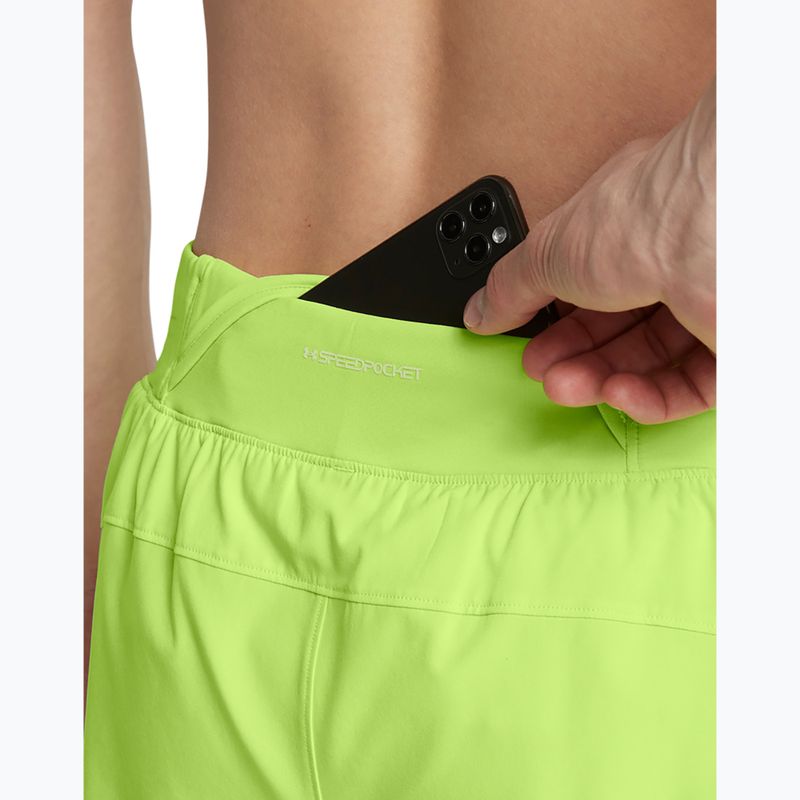 Pánske šortky na behanie Under Armour Launch Elite 5" morph green/morph green/reflective 4