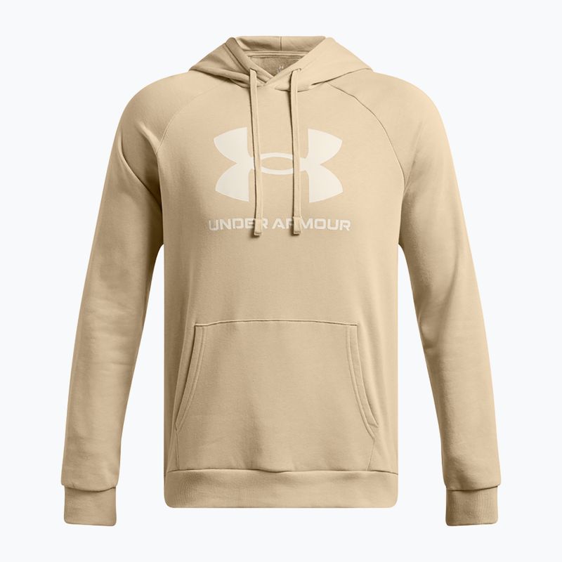 Pánska mikina Under Armour Rival Fleece Logo HD city khaki/summit white 4