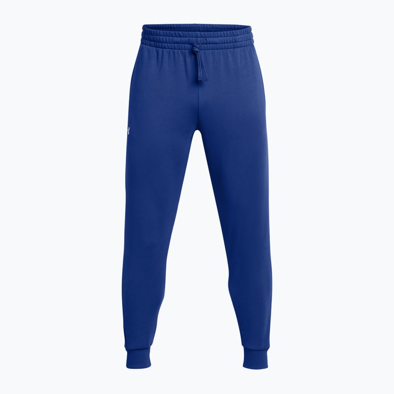 Pánske nohavice Under Armour  Rival Fleece Joggers tech blue/white 5