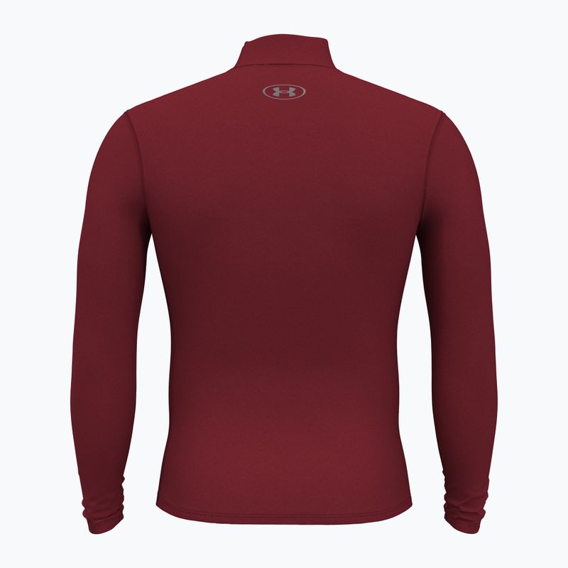 Pánsky Longsleeve  Under Armour Elite Mock CG kardinal/metalická strieborná 2