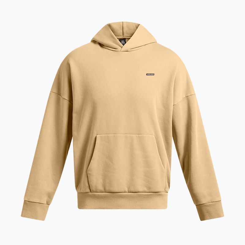 Pánska mikina Under Armour Icon HWT Fleece Wash OS Hoodie camel/white 5