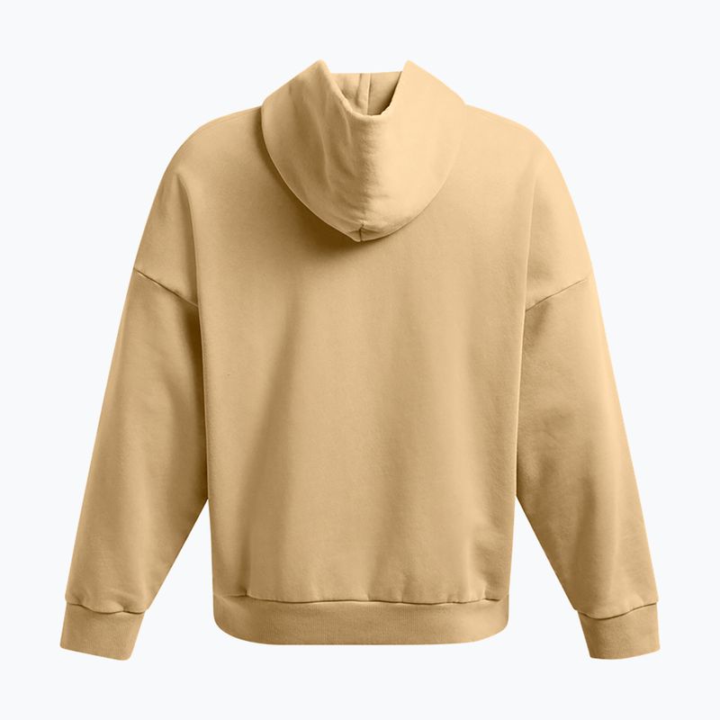 Pánska mikina Under Armour Icon HWT Fleece Wash OS Hoodie camel/white 6