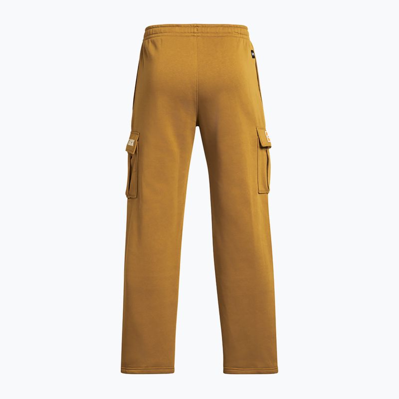 Pánske tréningové nohavice Under Armour Project Rock Icon Fleece žltá okra/silt 2