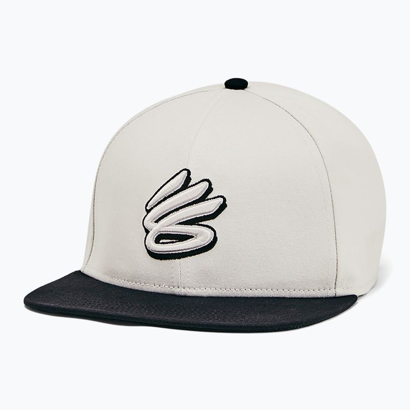 Pánska šiltovka Under Armour Curry Flat Brim Snapback white clay/black