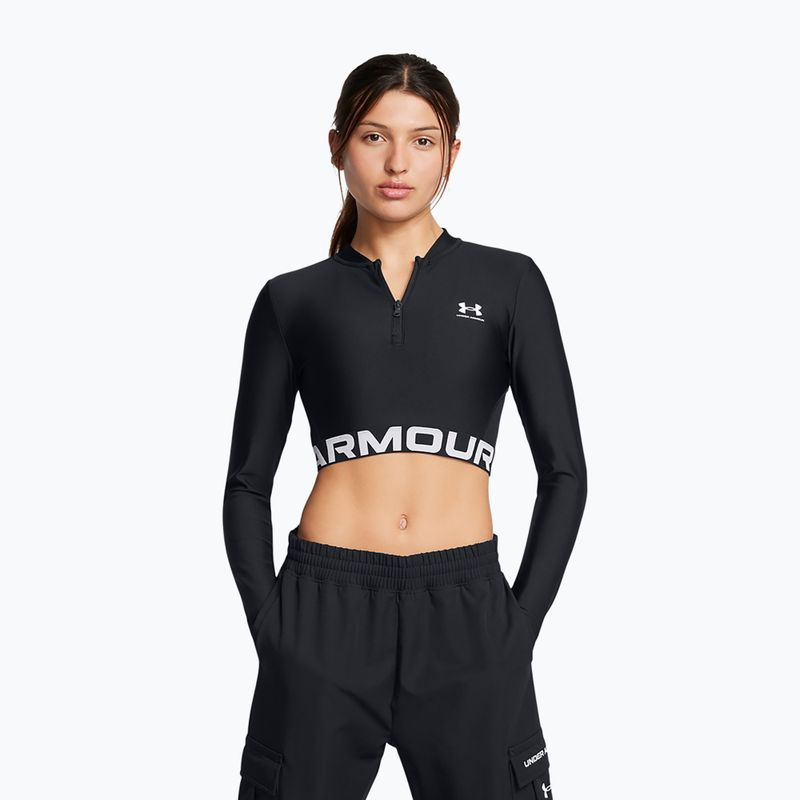 Dámsky tréningový top Under Armour Heat Gear Rib 1/4 Zip black/black/white