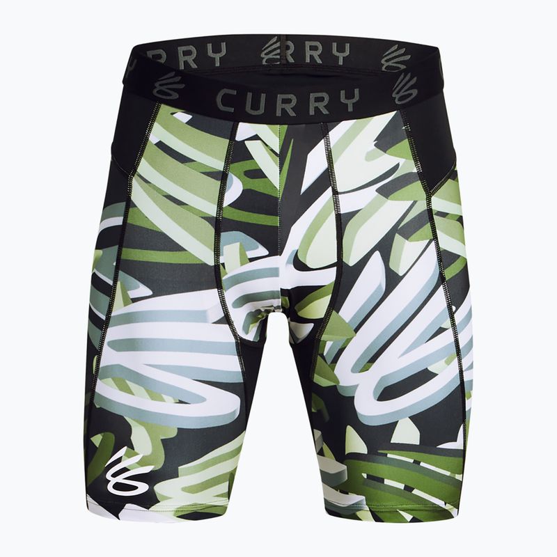 Pánske šortky Under Armour Curry HeatGear Printed retro green/surplus green/white