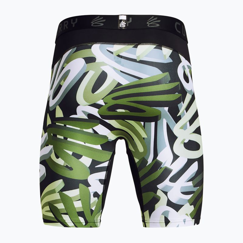 Pánske šortky Under Armour Curry HeatGear Printed retro green/surplus green/white 2