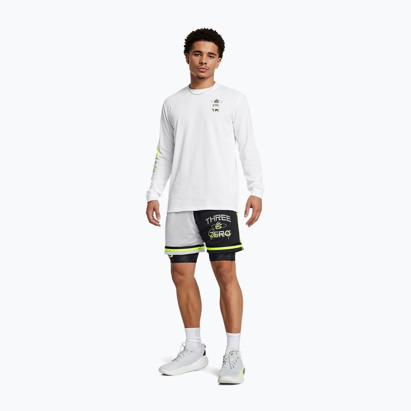 Pánsky Longsleeve  Under Armour Curry Verbiage Heavyweight Longsleeve white/high vis yellow/black 2